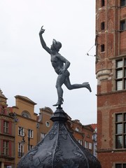 statue of young boy near City Hall in Gdansk's center 