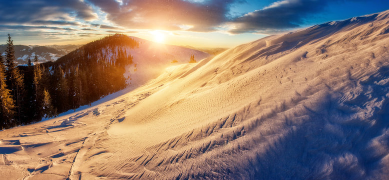 sunset in the mountains