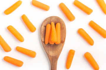 Mini Carrots Into a spoon