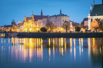 Naklejka na ściany i meble Wroclaw at night, Poland