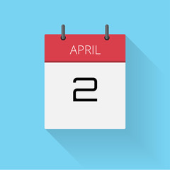 April 122Daily calendar icon, Date and time, day, month, Holiday, Flat designed Vector Illustration