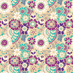 Paisley seamless colorful pattern