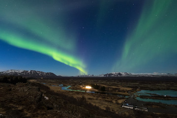 Aurora at  Thingvellir national park - Iceland