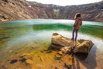 Kerid crater - Volcanic crater lake in Golden Circle, Iceland © Puripat