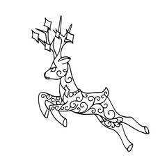 Isolated pattern with floral lace ornament for Christmas collection.