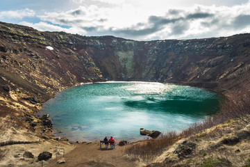 Kerid crater - Volcanic crater lake in Golden Circle, Iceland © Puripat