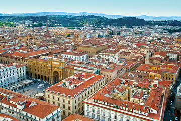 Aerial cityscape of Florence, Tuscany, Italy