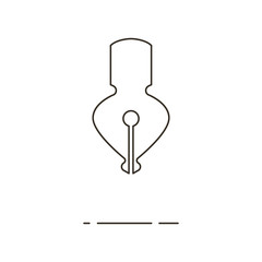 Vector illustration of thin line nib icon on white background