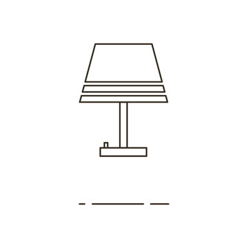 Vector illustration of thin line lamp icon on white background