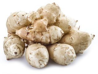 Jerusalem artichoke on a white background.