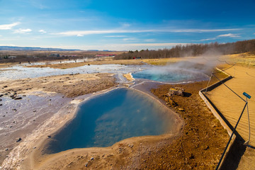 Strokkur geysir eruption, Golden Circle, Iceland