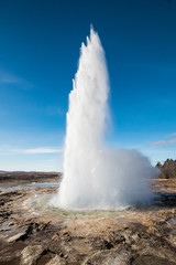 Strokkur geysir eruption, Golden Circle, Iceland