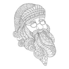 Santa Claus portrait coloring page in zentangle style - 126562460