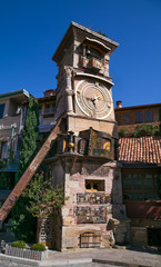 Rezo Gabriadze falling tower. Marionette Theatre in the center o