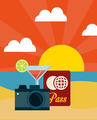 summer vacation travel icon vector illustration graphic design