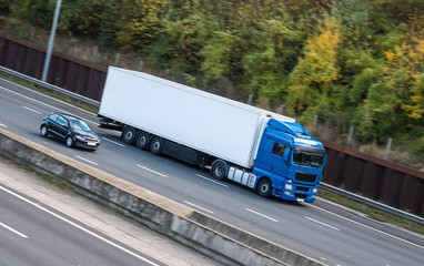 Road transport - European lorry on the British motorway
