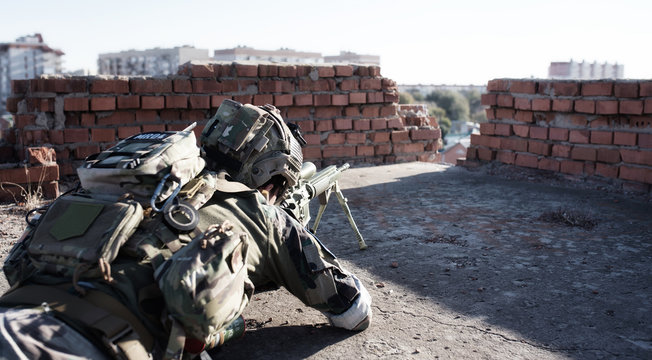 United States special ops. Sniper on the roof