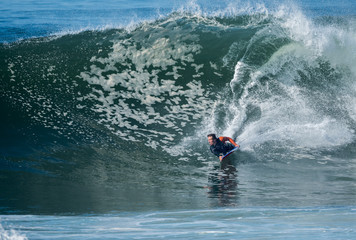 Bodyboarder in action