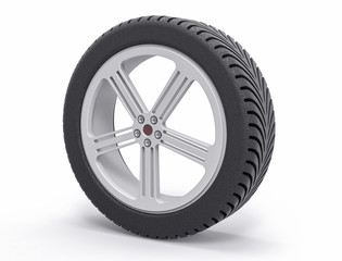 Obraz premium 3D Isolated Car Wheel. Sport Tyre Race Mechanic.