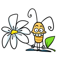 Insect flower cartoon illustration isolated image character