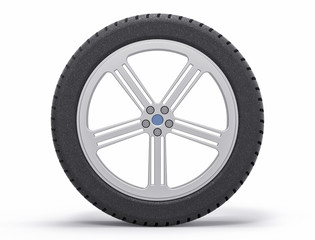 Obraz premium 3D Isolated Car Wheel. Sport Tyre Race Mechanic.
