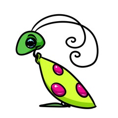 Insect grasshopper cartoon illustration isolated image character