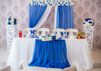 Blue wedding arch