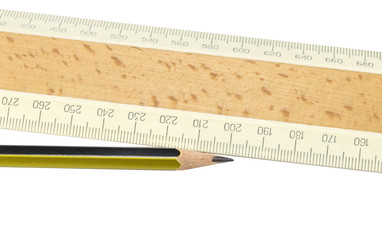 Ruler and pencil closeup