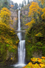 Fototapeta premium Fall Colors at Multnomah Falls
