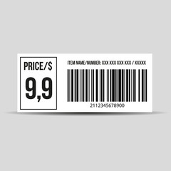 Barcode label vector - price tag