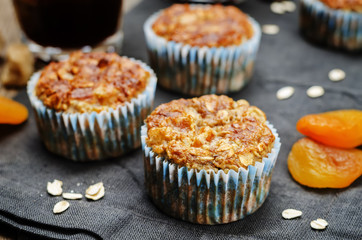 Greek yogurt oats dried apricots muffins