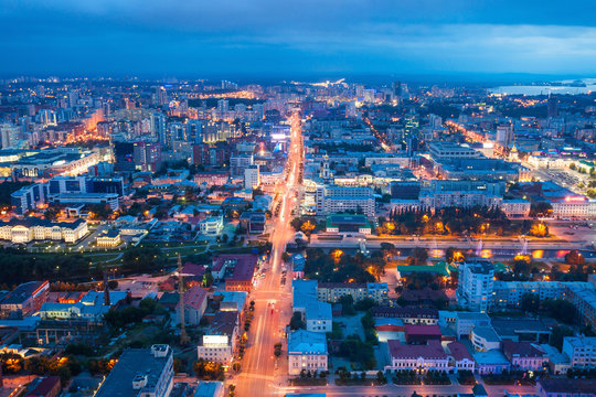 Yekaterinburg aerial panoramic view