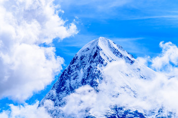 The Swiss Alps at Murren, Switzerland. Jungfrau Region. The valley of Lauterbrunnen from Interlaken.