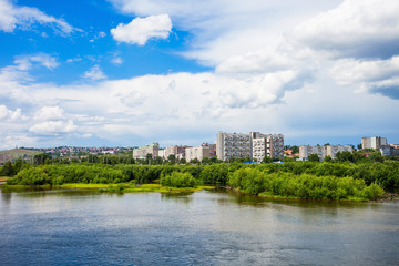 Fototapeta na wymiar Krasnoyarsk city on Yenisey