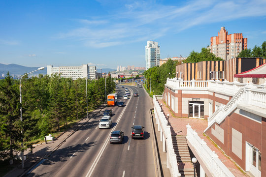 Cars on road, Krasnoyarsk