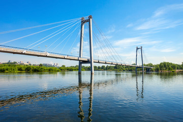 Fototapeta na wymiar Vynogradovskiy Bridge in Krasnoyarsk