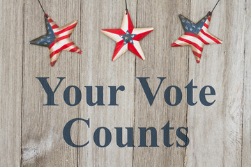 Fototapeta na wymiar USA patriotic voting message