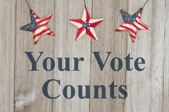 USA patriotic voting message