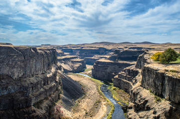 Small river in cavern landscape.