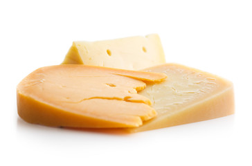 Different kinds of hard cheeses.