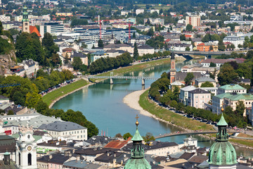 Fototapeta na wymiar The old city of Salzburg, Austria