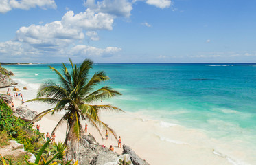 Beautiful beach on the Caribbean coast. Tulum, Mexico