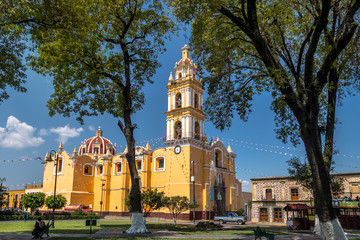 Church of San Pedro Apostol at Cholula Main Square - Cholula, Puebla, Mexico