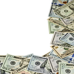 dollar bills isolated on white background