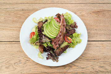 Meat salad with lettuce