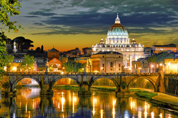Plakat Rome, Italy, St. Peter's cathedral.
