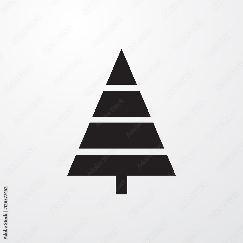 Wall mural Christmas tree icon illustration