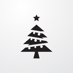 Obraz premium Christmas tree icon illustration