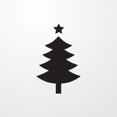 Christmas tree icon illustration