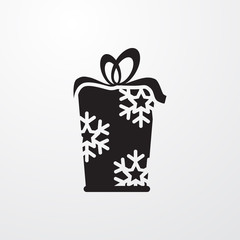 christmas gift icon illustration